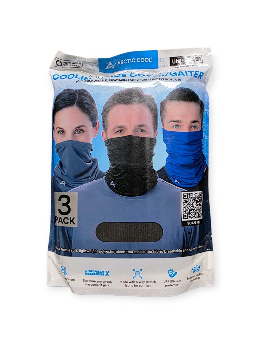 NWT Arctic Cool Unisex Cooling Face Cover Gaiter 3-Pack - One Size